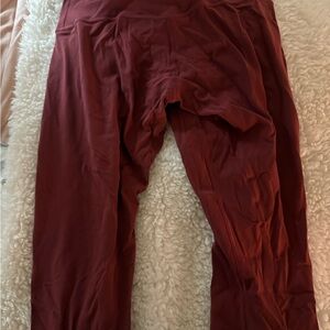Maroon High-Waisted Lululemon Leggings